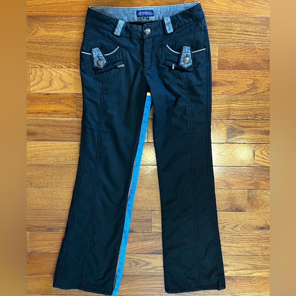 Sun Flower Lightly Insulated Black Cotton Pants with Corduroy Details Women’s S - Picture 4 of 9